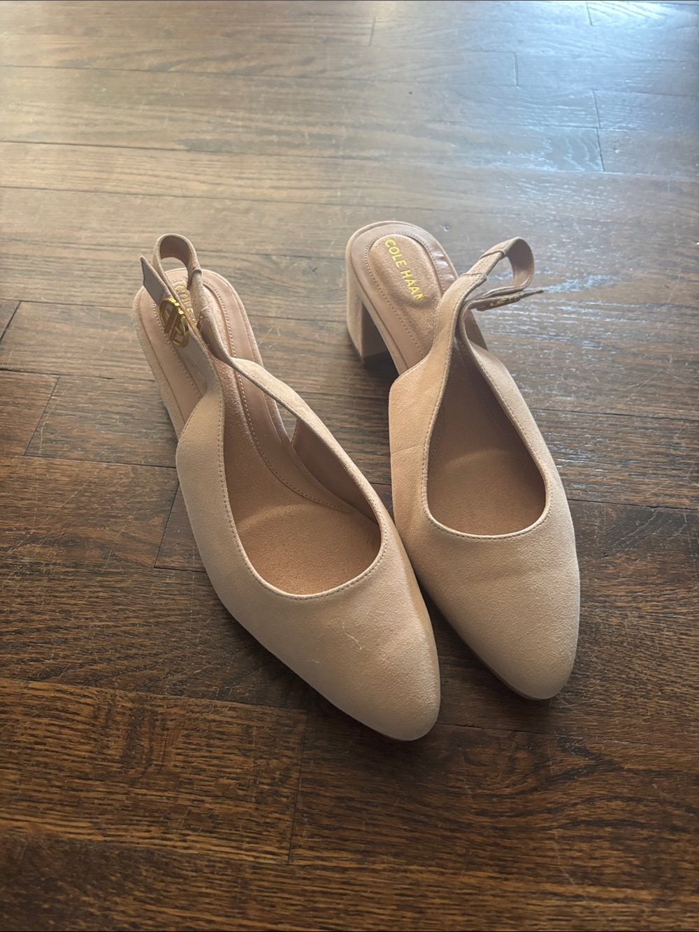 Cole Haan Nude/Blush Slingback Block Heel Pumps